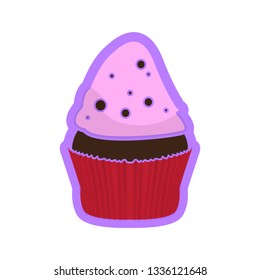 Isolated colored cupcake icon. Vector illustration design