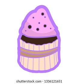 Isolated colored cupcake icon. Vector illustration design