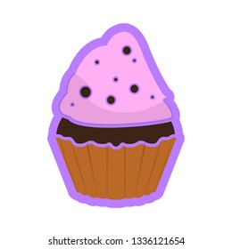 Isolated colored cupcake icon. Vector illustration design