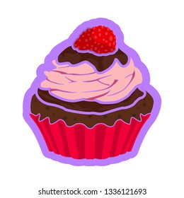 Isolated colored cupcake icon. Vector illustration design