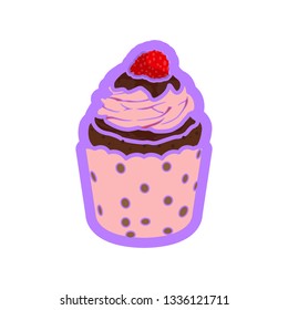 Isolated colored cupcake icon. Vector illustration design