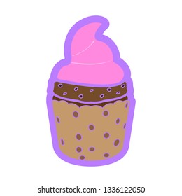 Isolated colored cupcake icon. Vector illustration design
