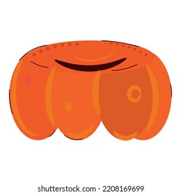 Isolated colored cut autumn pumpkin icon Flat design Vector