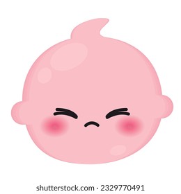 Isolated colored cute annoyed baby emoji icon Vector