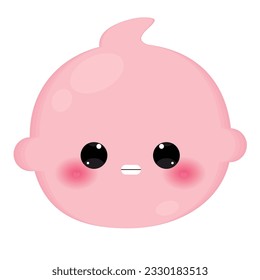 Isolated colored cute awkward baby emoji icon Vector