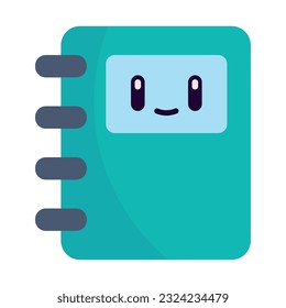 Icono de oficina de libros lindo y de color aislado Ilustración vectorial