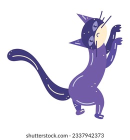 Isolated colored cute cat animal Vector