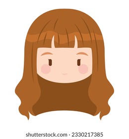 Isolated colored cute chibi female korean anime character Vector