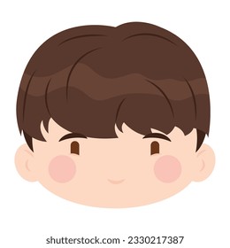 Isolated colored cute chibi male korean anime character Vector