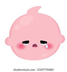 Isolated colored cute crying baby emoji icon Vector