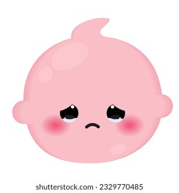 Isolated colored cute crying baby emoji icon Vector