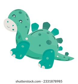 Isolated colored cute dinosaur character Vector
