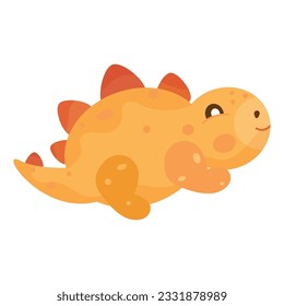 Isolated colored cute dinosaur character Vector