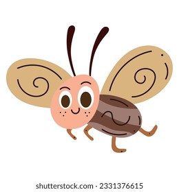 Isolated colored cute fly sketch character Vector