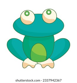 Isolated colored cute frog animal Vector