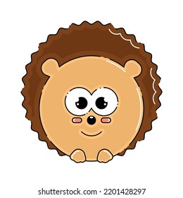 Isolated colored cute hedgehog icon Vector