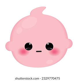 Isolated colored cute neutral face baby emoji icon Vector