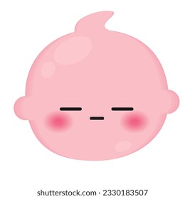 Isolated colored cute neutral face baby emoji icon Vector