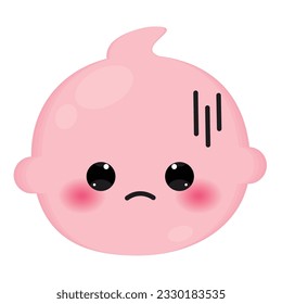Isolated colored cute scared baby emoji icon Vector