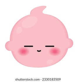 Isolated colored cute serious smile baby emoji icon Vector