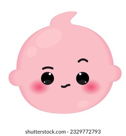 Isolated colored cute skeptical baby emoji icon Vector