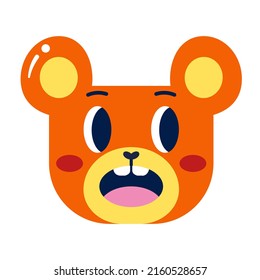 Isolated colored cute worried bear emote Vector illustration