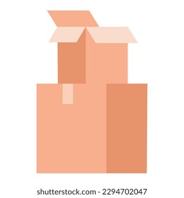 Icono de caja de entrega de color aislado Vector