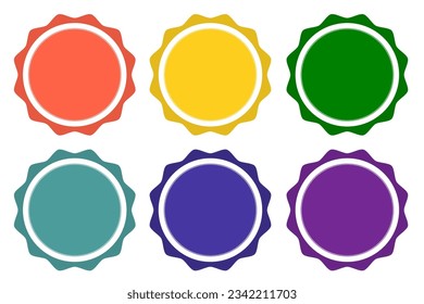 Isolated colored distinctive mark, label, medal. A blank template for your text. Colorful win medals set. 