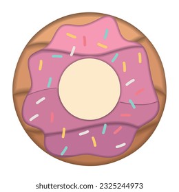Icono de donut de color aislado Estilo de arte de papel Vector