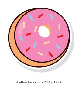 Isolierte farbige Donut-Aufklebersymbol Vektor
