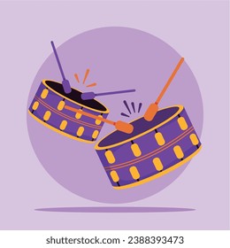 Isolated colored drum musical instrument icon Vector
