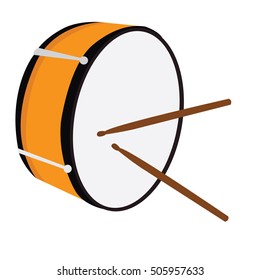 Isolated colored drum, Musical instrument vector illustration