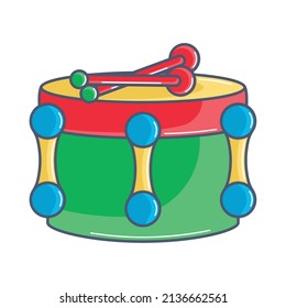 Isolated colored drum toy icon flat design Vector