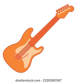 Icono de instrumento musical de guitarra eléctrica de color aislado Icono de vector ilustración