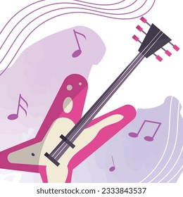 Isolated colored electric guitar musical instrument Vector