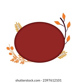Isolated colored empty seasonal badge with autumn leaves Vector illustration