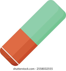 Isolated colored Eraser. Stationery tool.