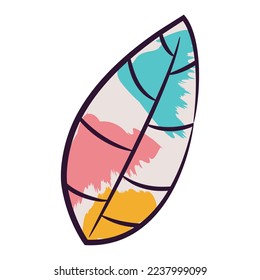 Isolated colored feather sketch icon Vector
