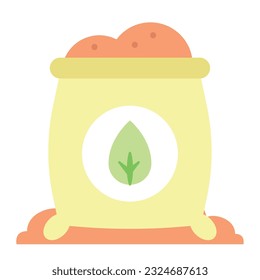 Icono de jardinería de bolsas de suelo de fertilizante de color aislado Ilustración vectorial
