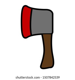 Isolated colored firefighter axe icon over a white background - Vector