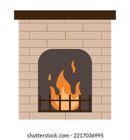 Isolated colored fireplace icon Flat design Vector