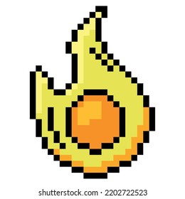 Isolated colored flame videogame icon Pixelated style Vector