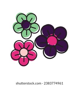 Isolated colored flower sketch icon Vector