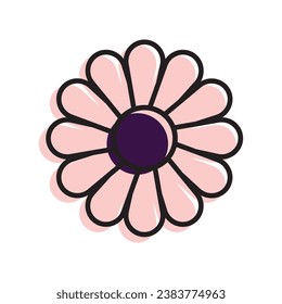 Isolated colored flower sketch icon Vector