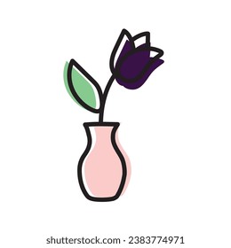Isolated colored flower sketch icon Vector