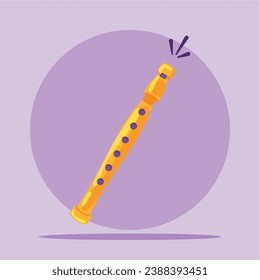 Isolated colored flute musical instrument icon Vector
