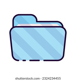 Icono de esbozo de la oficina de carpetas aisladas Icono Ilustración del vector