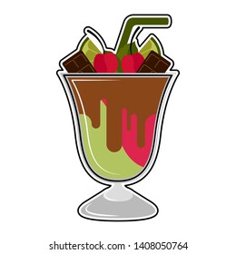 Isolated colored frappe icon on white background - Vector