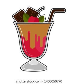 Isolated colored frappe icon on white background - Vector
