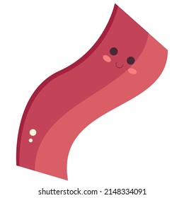Isolated colored fried bacon icon Cute design Vector